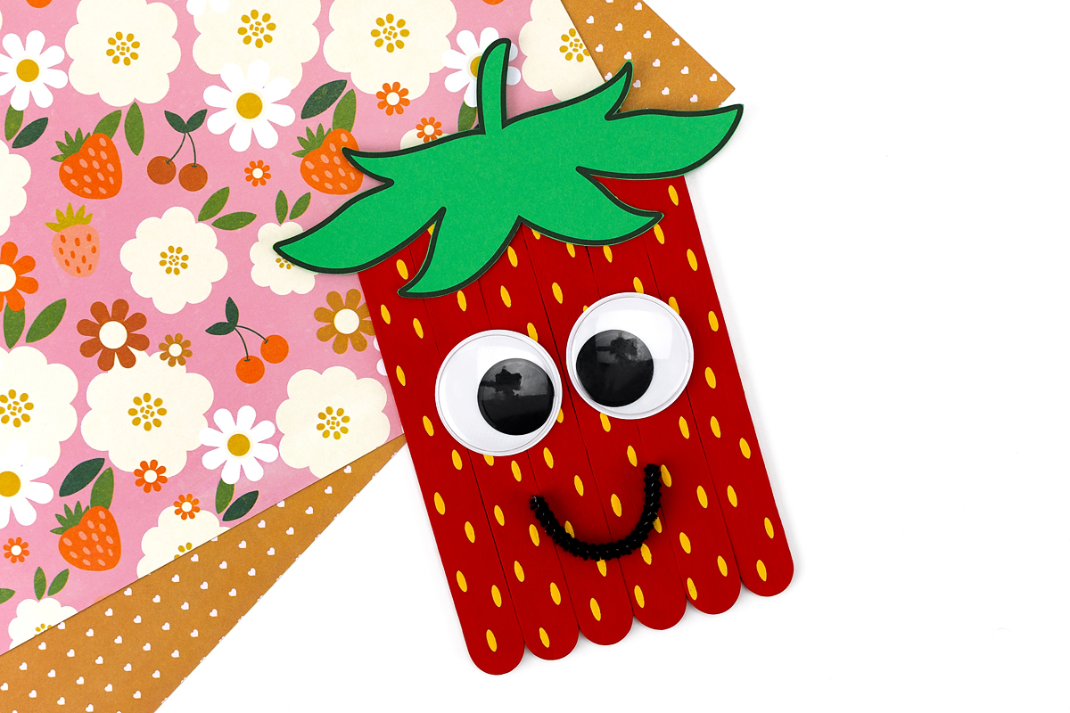 Second variation of the Popsicle Stick Strawberry Craft.