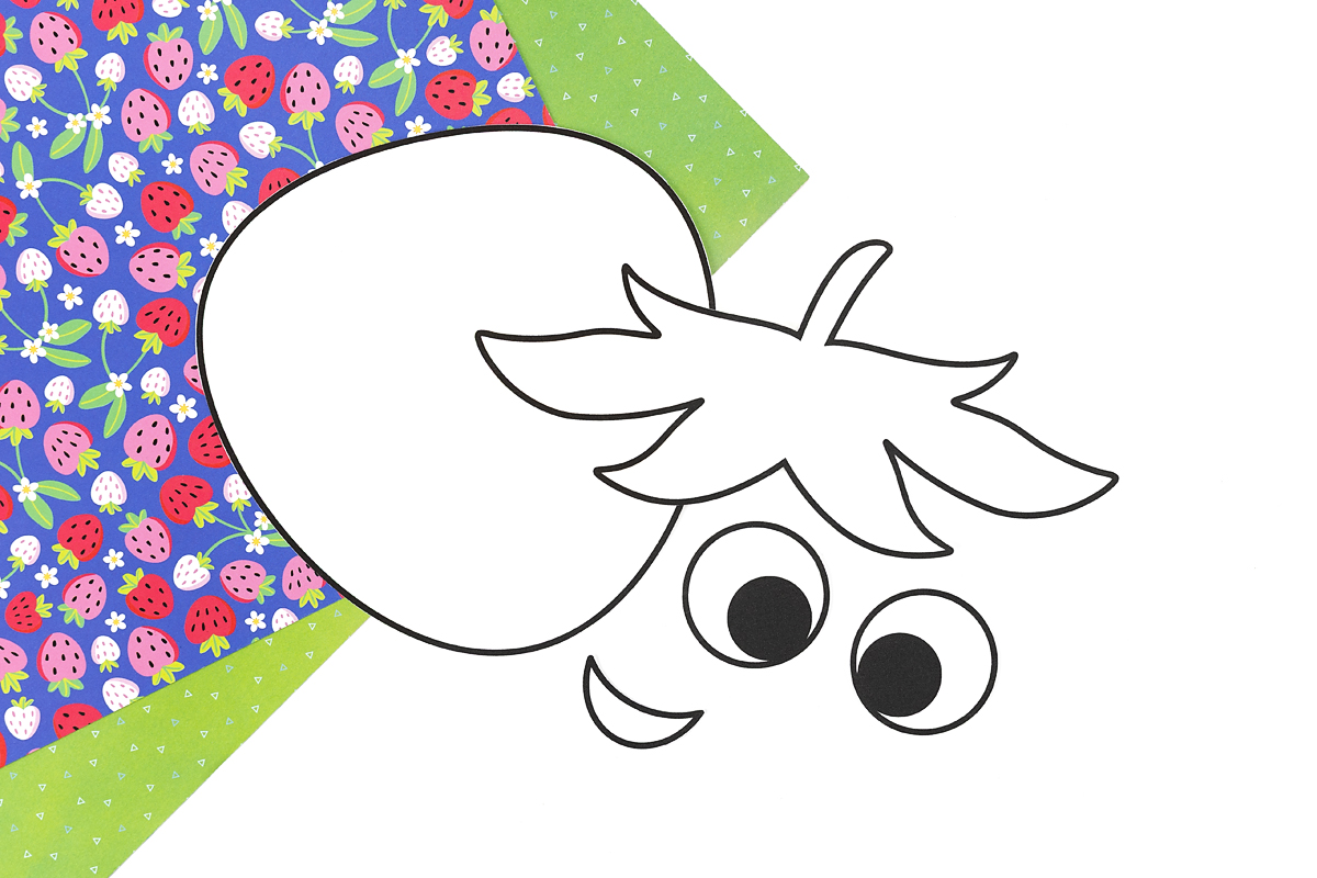 Torn Paper Strawberry Template cut out.