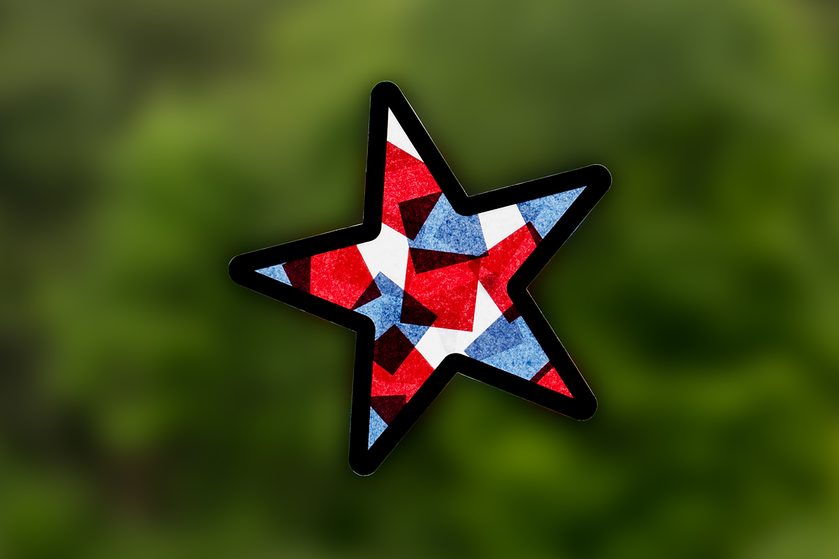 Red, white, and blue Star Suncatcher Craft for kids.