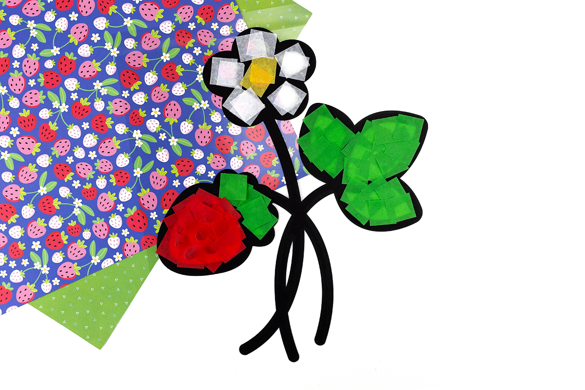 Strawberry Suncatcher in-process.