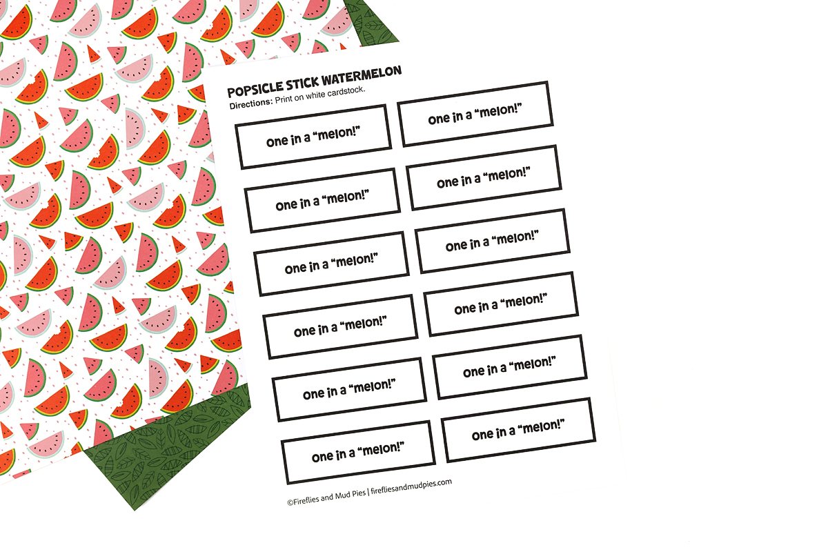 Watermelon popsicle craft template.