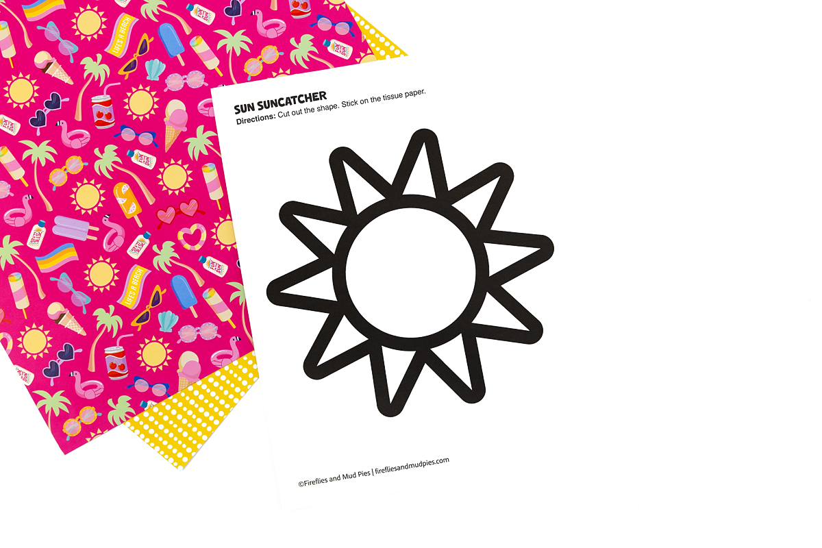 Sun Suncatcher template for kids.