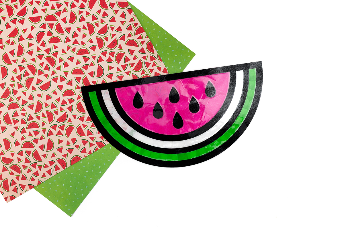 Finished watermelon suncatcher for kids.