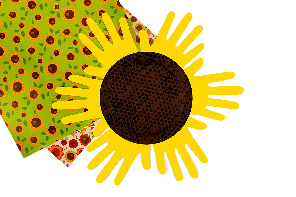 Sunflower craft in-process.