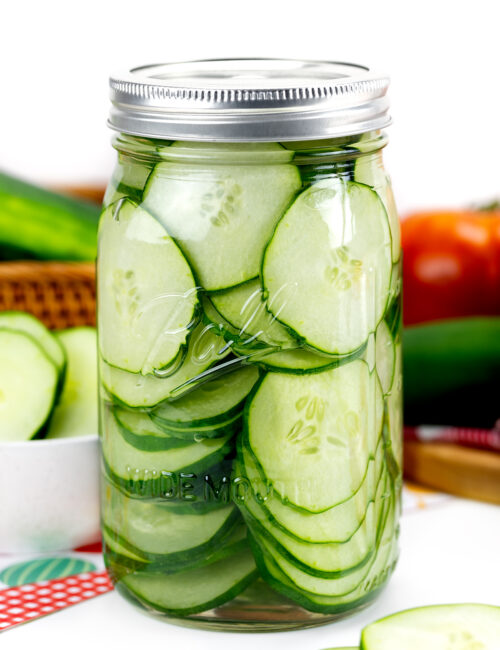 Pickles in a jar.