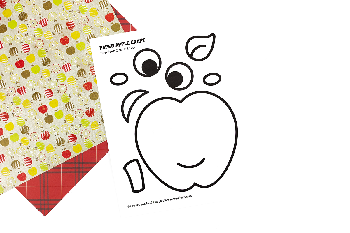 Free printable apple craft template.