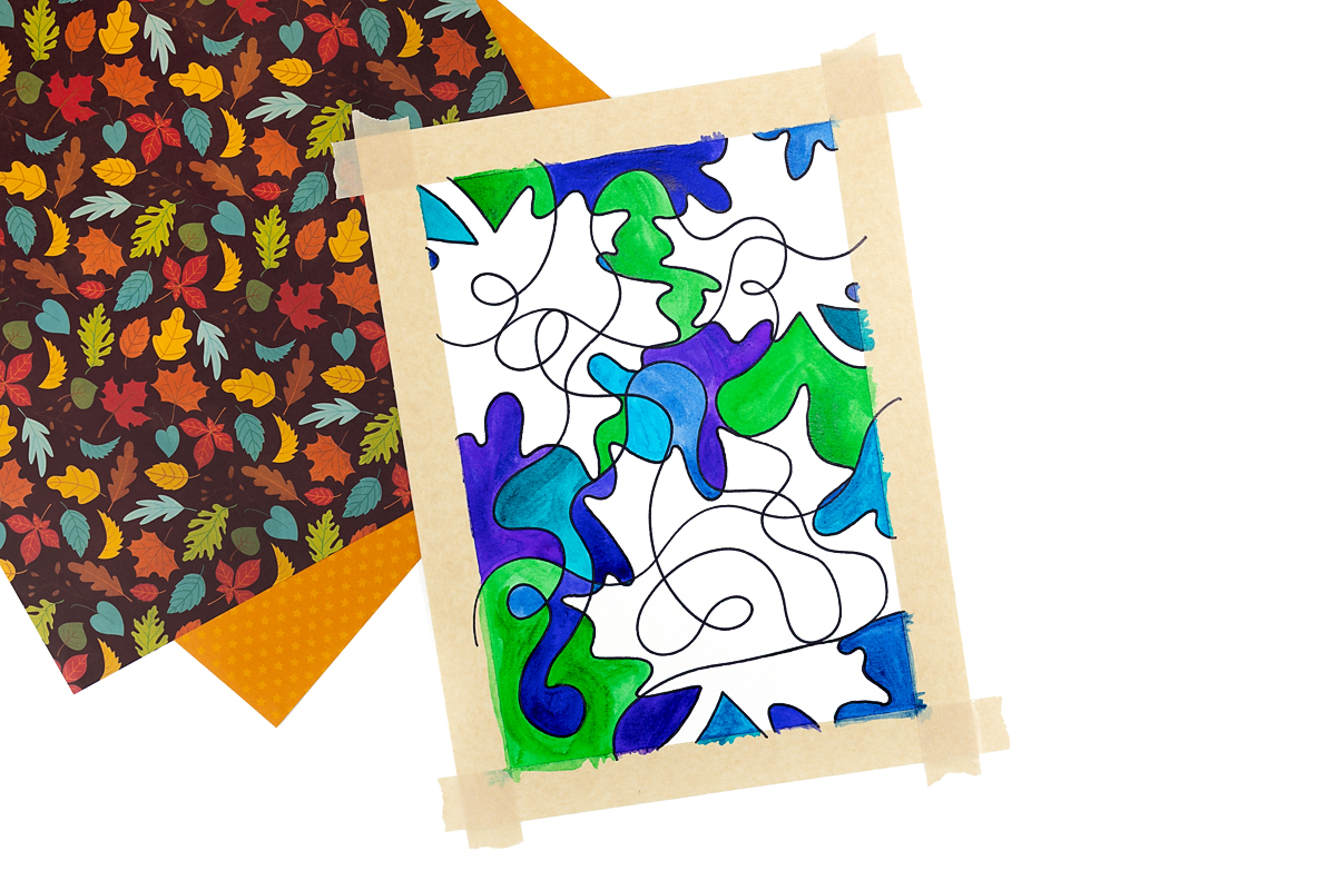 Cool colors for fall leaf art.