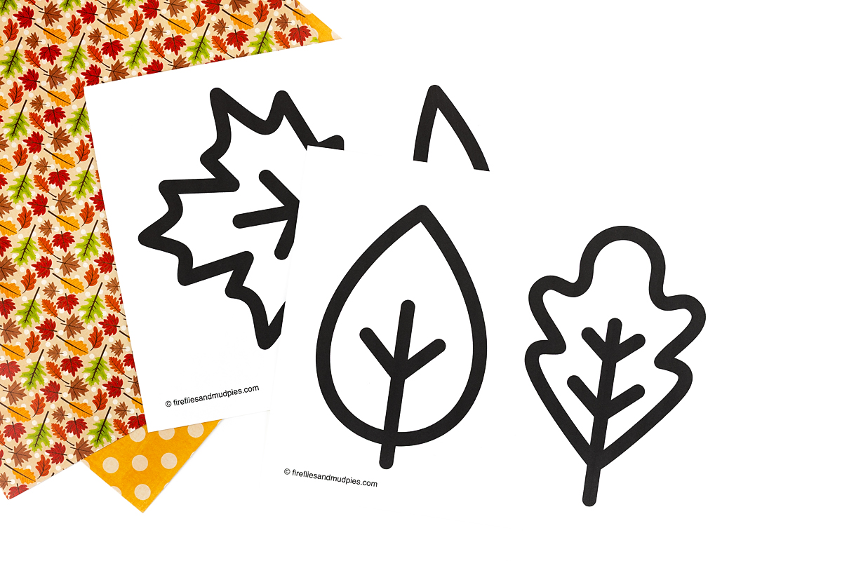 Free printable fall leaf suncatcher templates.