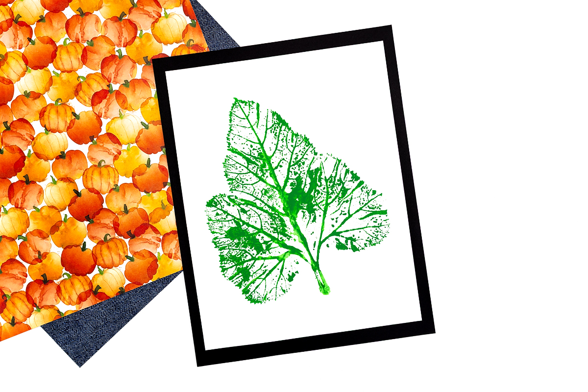 Finished pumpkin leaf painting.