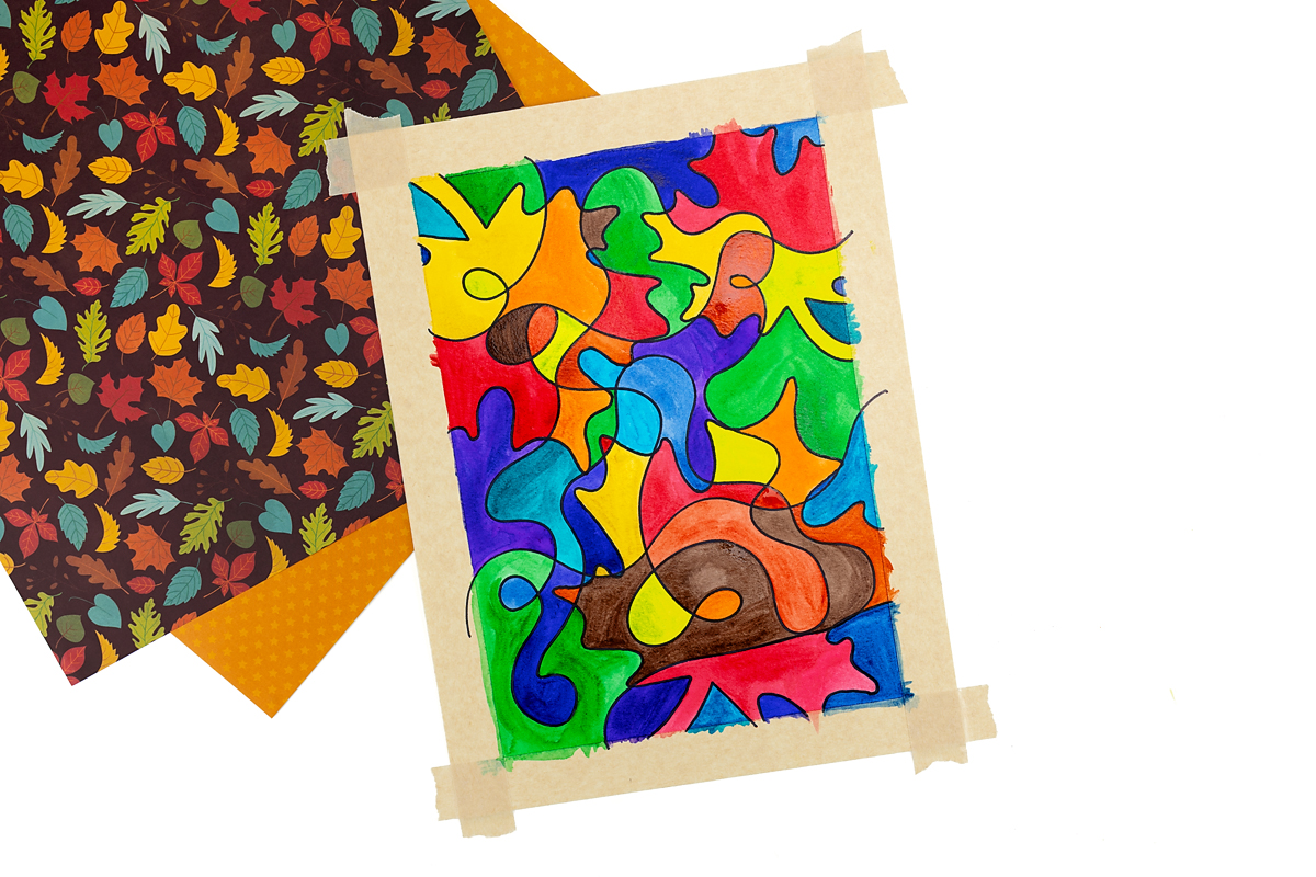 Cool and warm colors for fall leaf art.