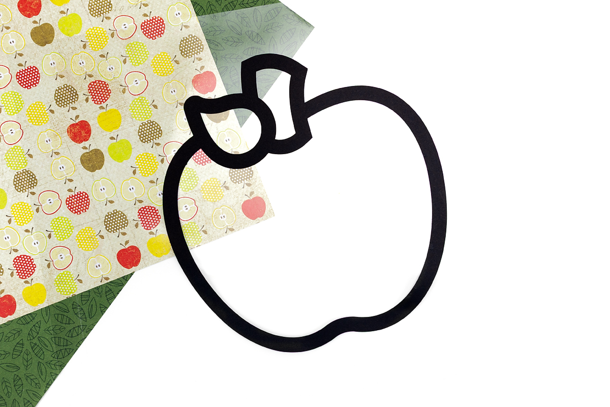 Apple outline for suncatcher on sticky contact paper.