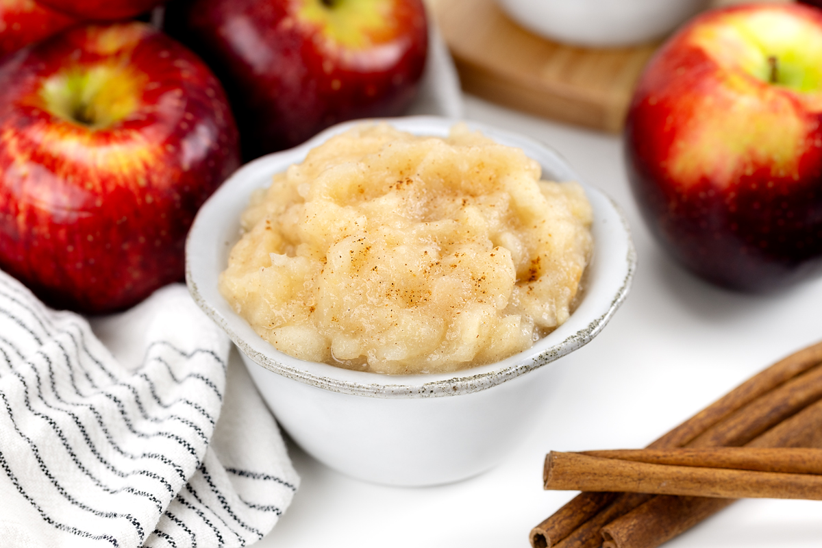 Finished homemade applesauce.