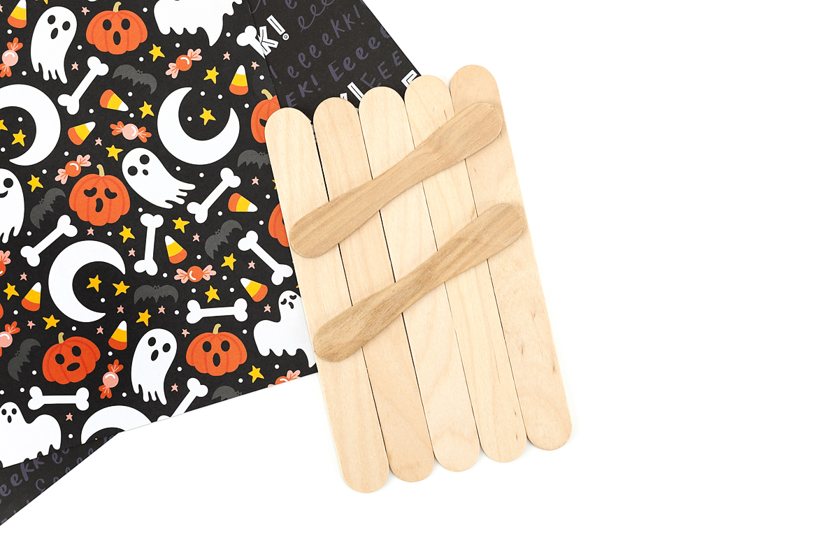 Popsicle stick base for Frankenstein craft.