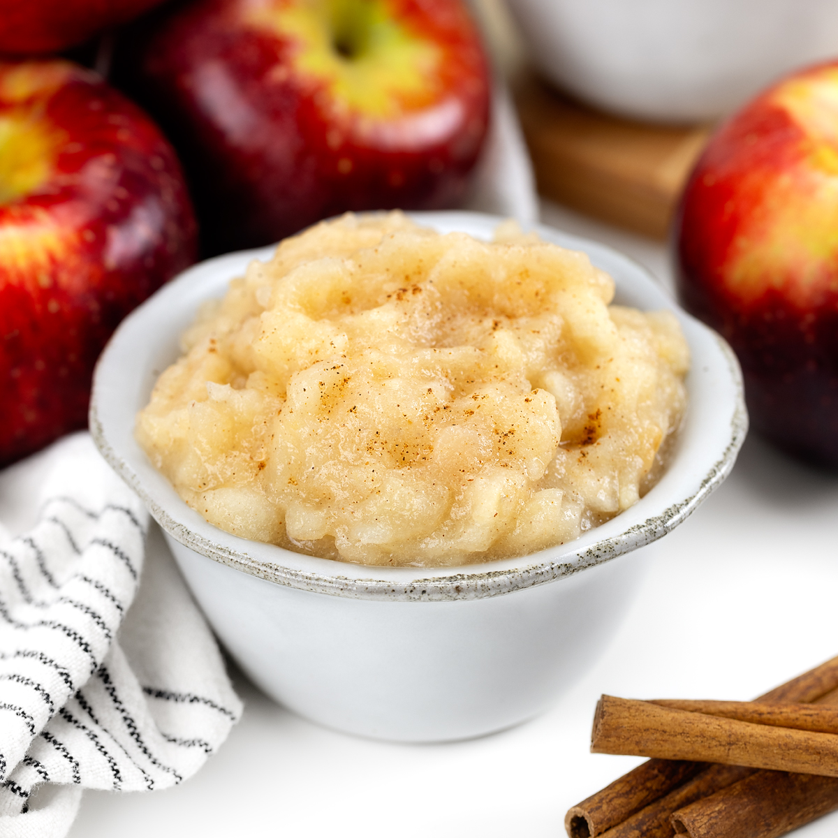 Bowl of homemade applesauce.