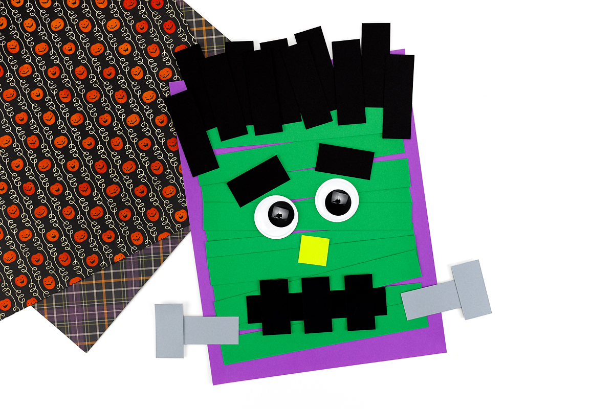 Finished Frankenstein Craft for kids.