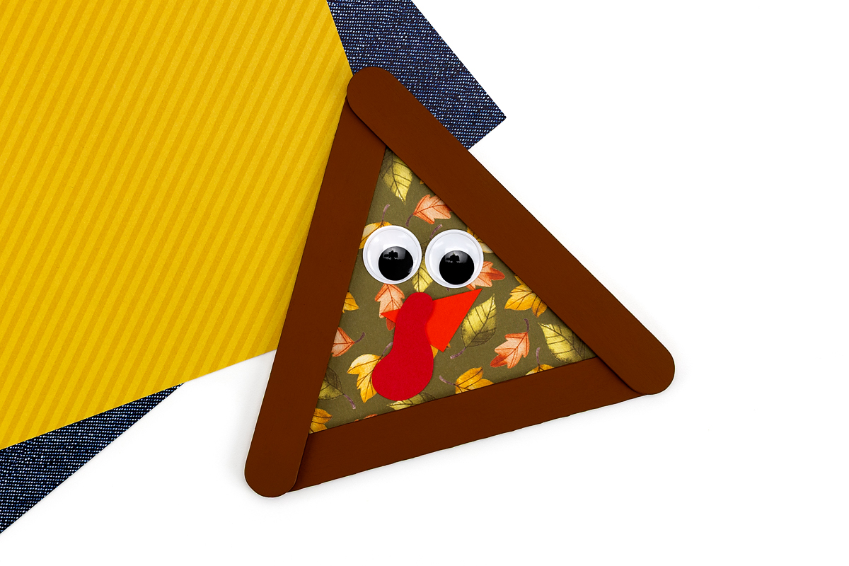Popsicle stick turkey body.