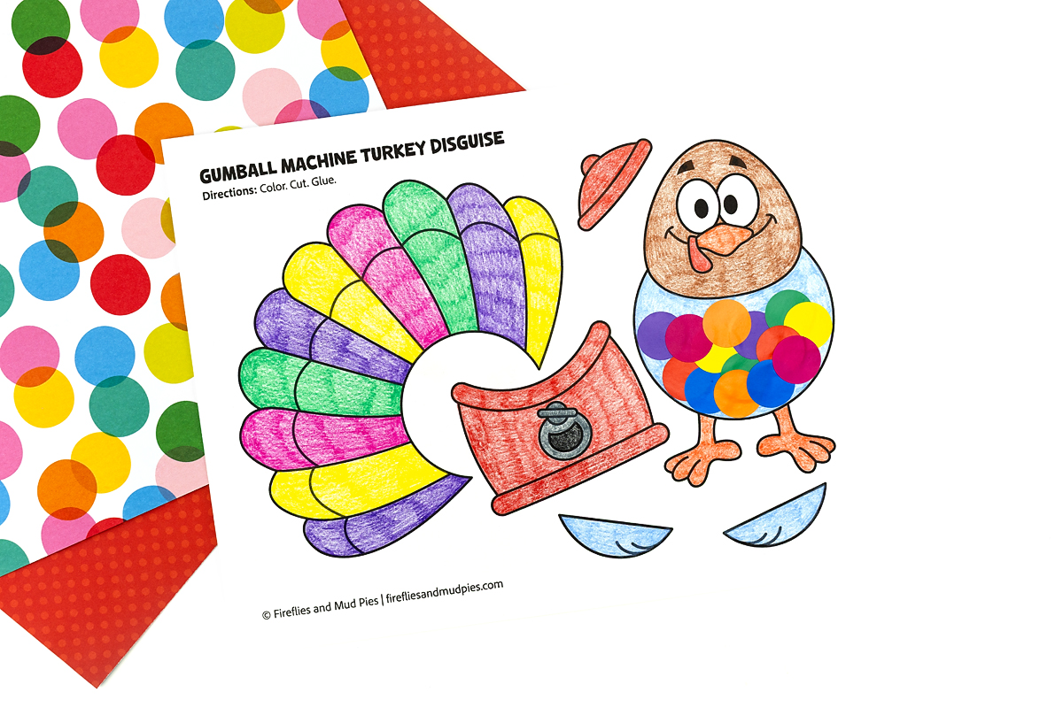 Gumball machine turkey disguise template. 