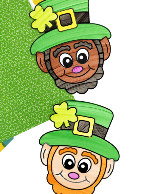 Finished St. Patrick’s Day leprechaun card displayed on a table.