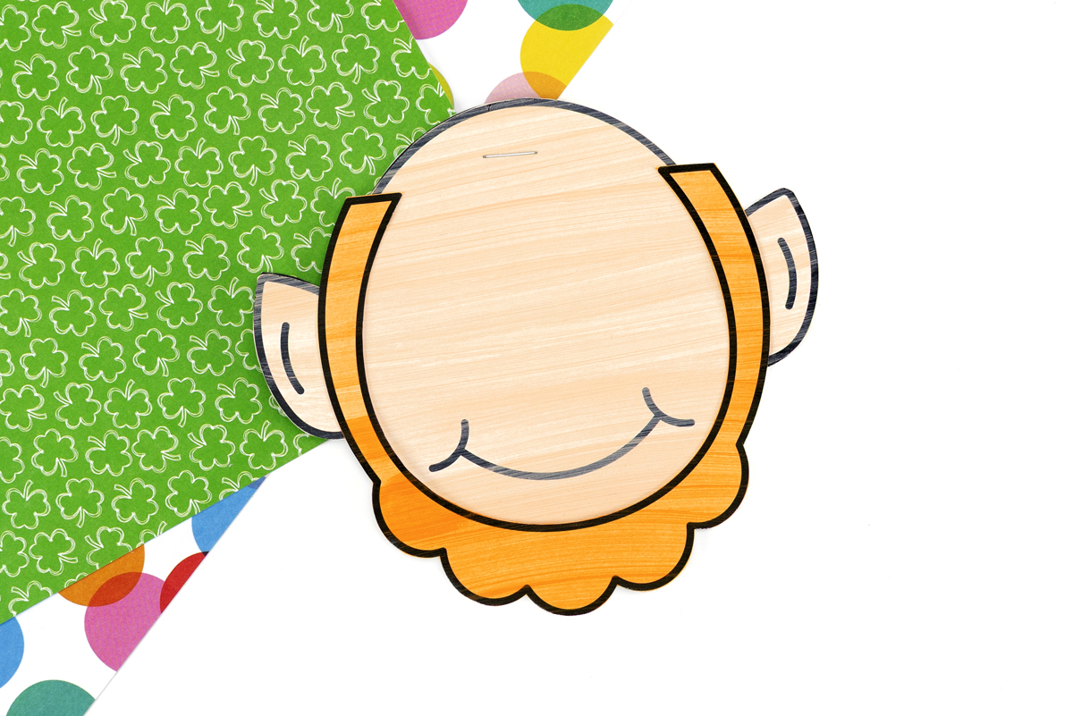 Leprechaun beard glued to the face. 