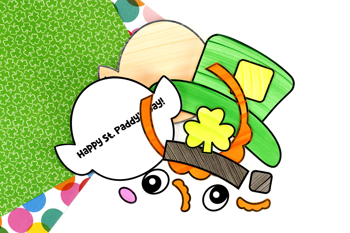 Leprechaun template cut out and ready for glue. 