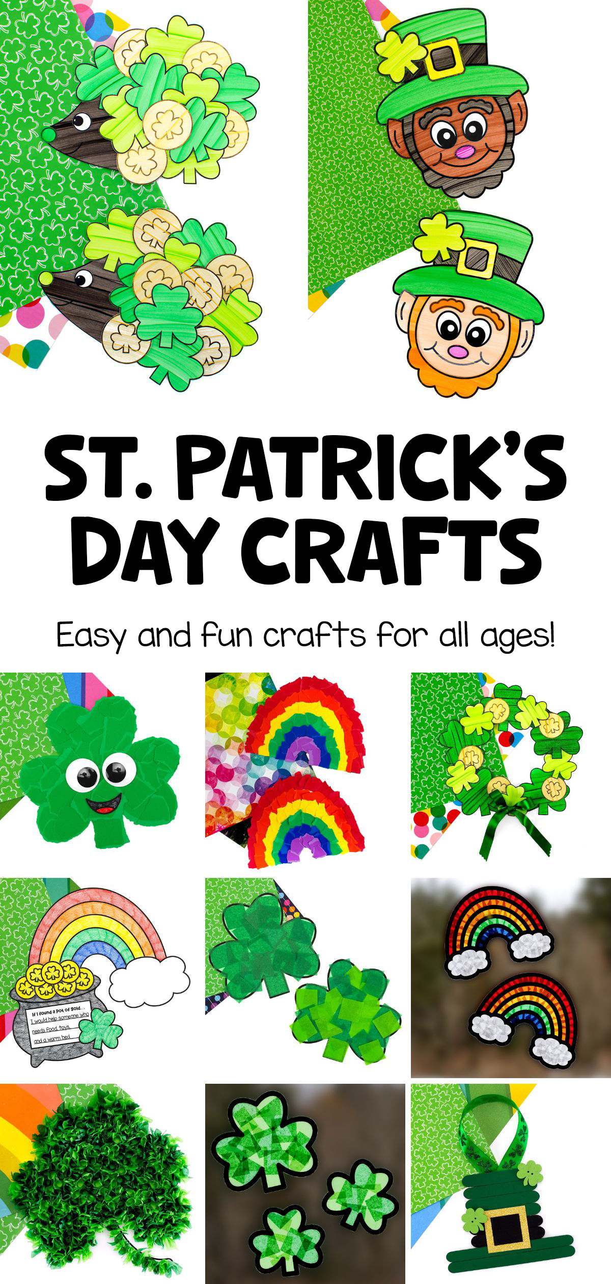 Planning your March activities? Save this list of St. Patrick’s Day crafts for kids featuring bright rainbows, simple paper crafts, and festive decorations.
