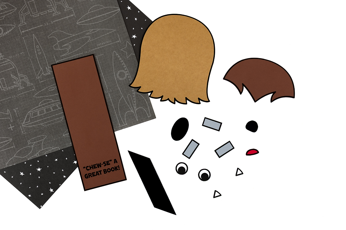 Bookmark pieces from colored cardstock template.