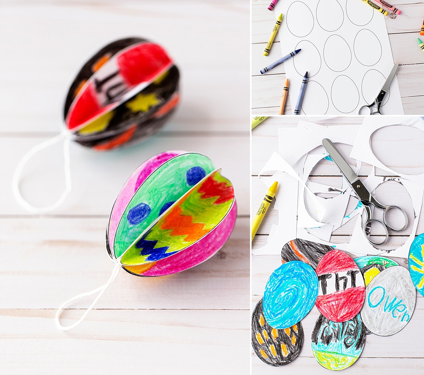 3D Paper Eggs Ornaments