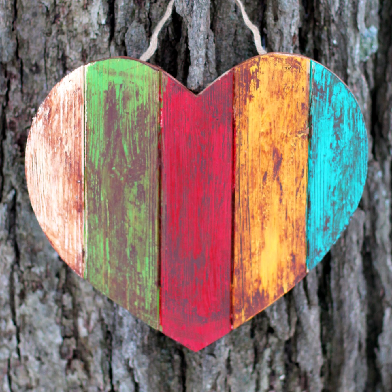 Antiqued Wooden Hearts
