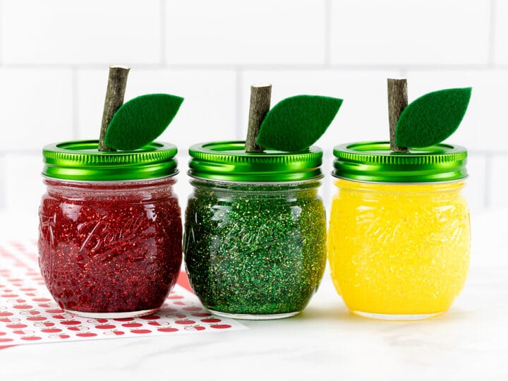 Apple Glitter Jars