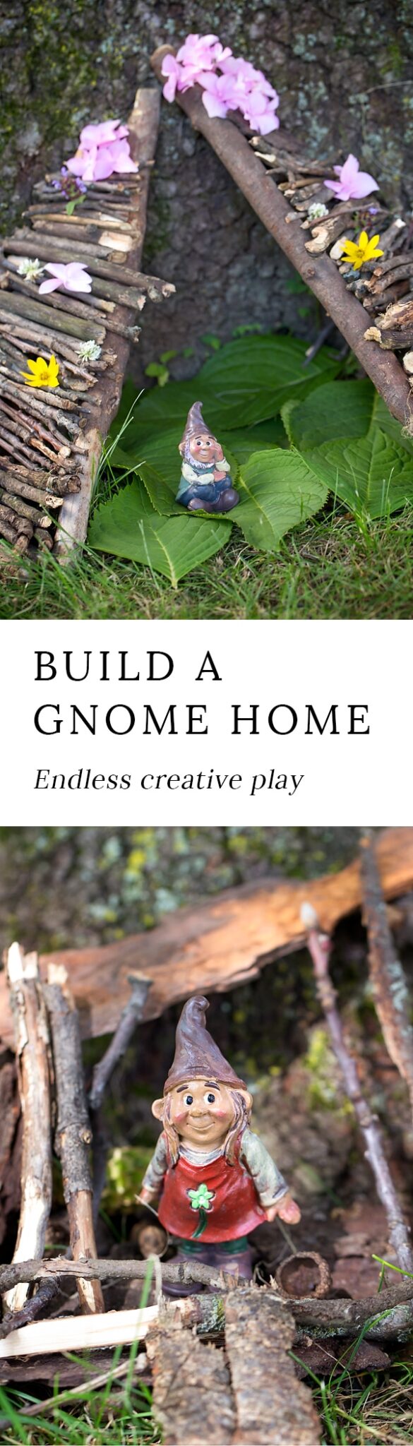 Backyard gnome homes invite children into a magical world where creative play is limitless. Get outside to play with your kids and release your inner child!