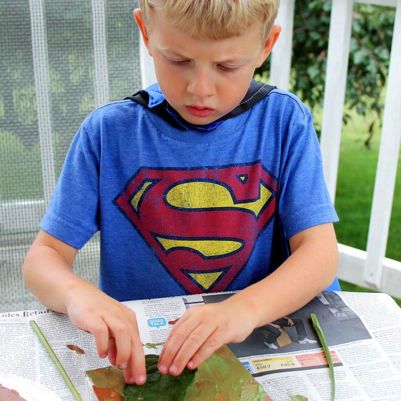Child Painting with Natural Materials Child Painting with Natural Materials