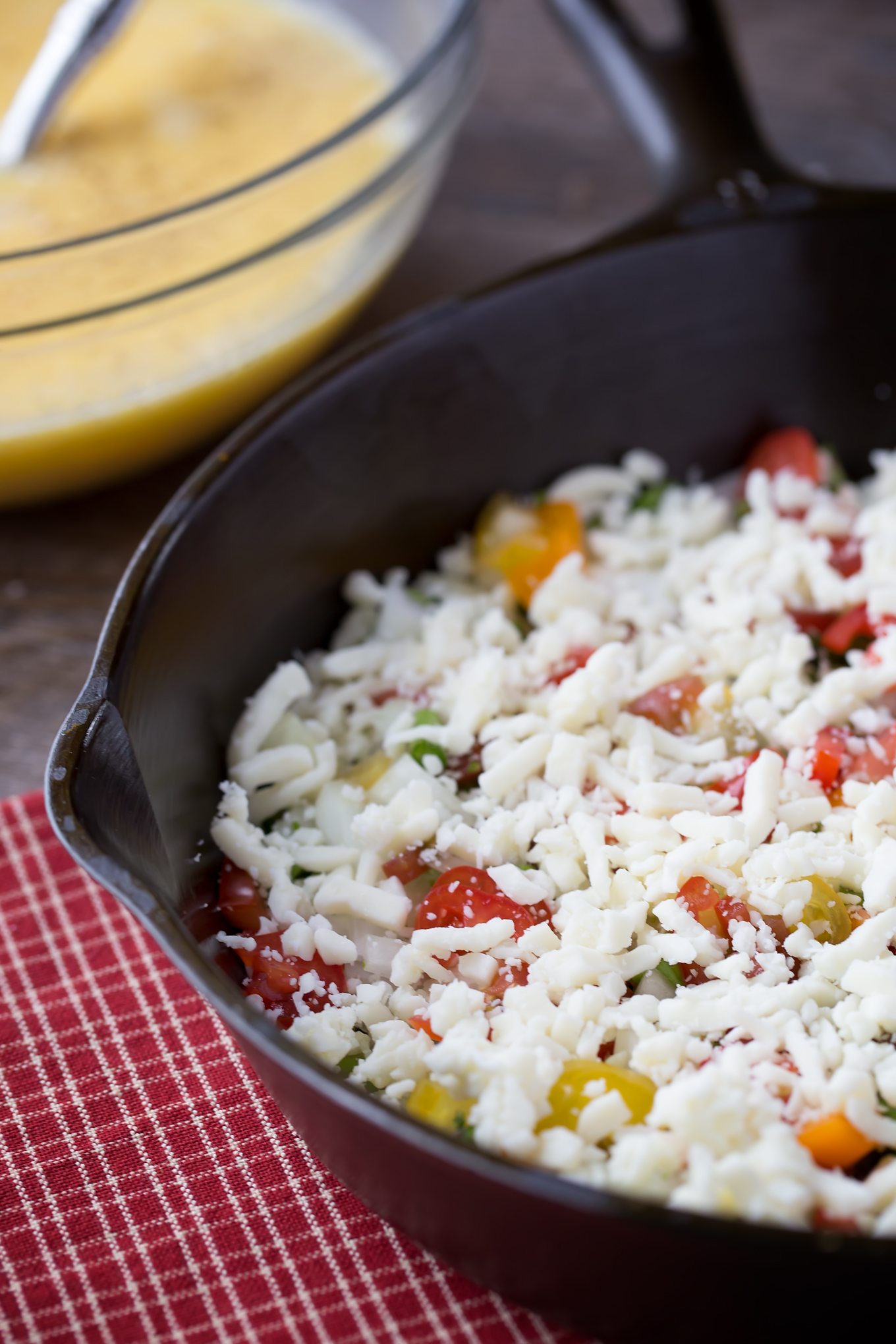 Cheese and Fresh Vegetables for Vegetarian Egg Bake Recipe