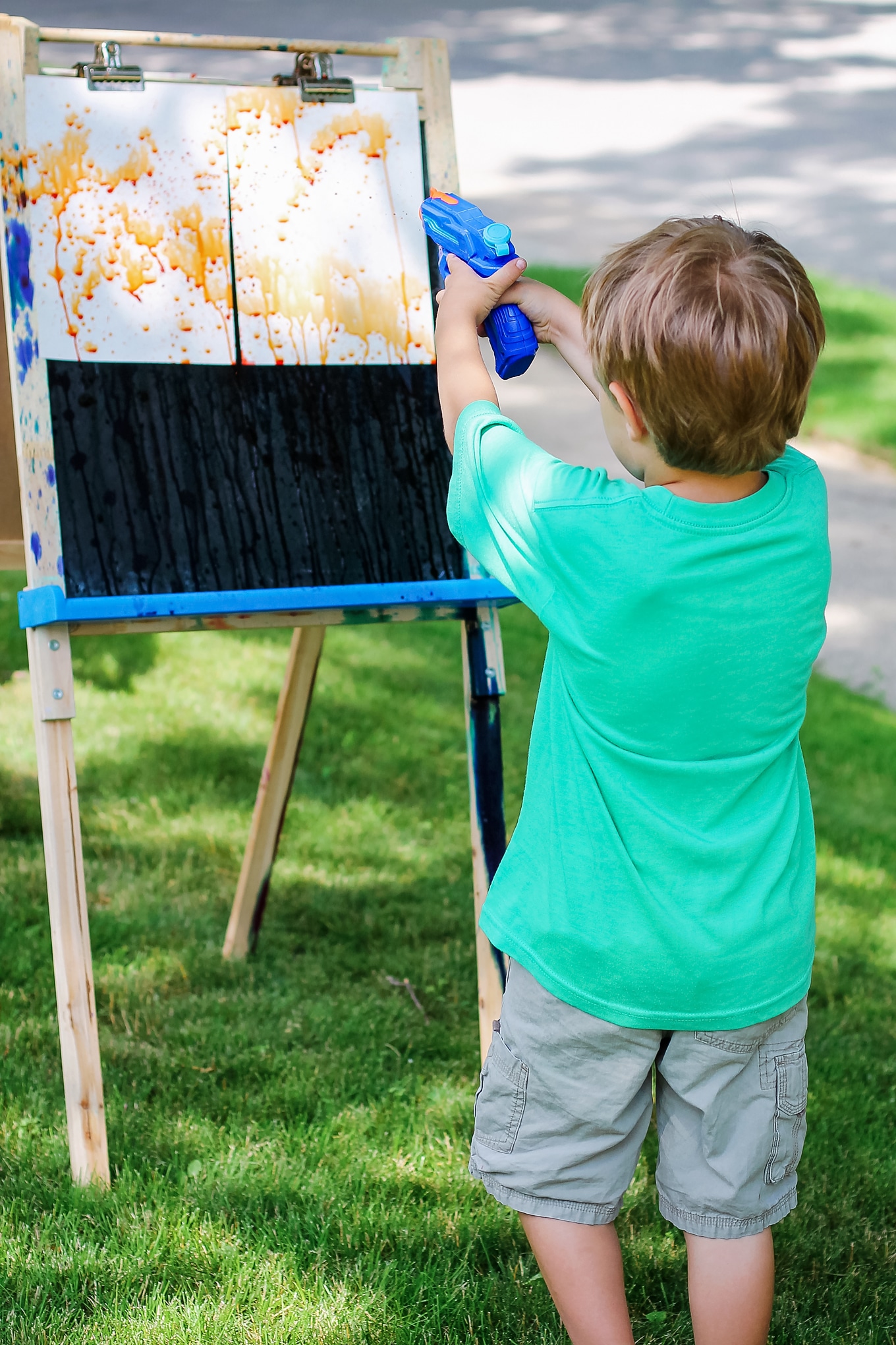 Child Squirt Gun Painting