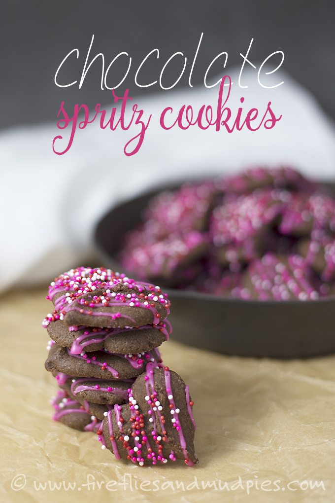 Chocolate Spritz Cookies are so rich! I think they taste like brownies! | Fireflies and Mud Pies