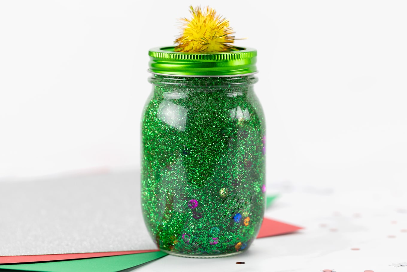 Christmas Tree Glitter Jar