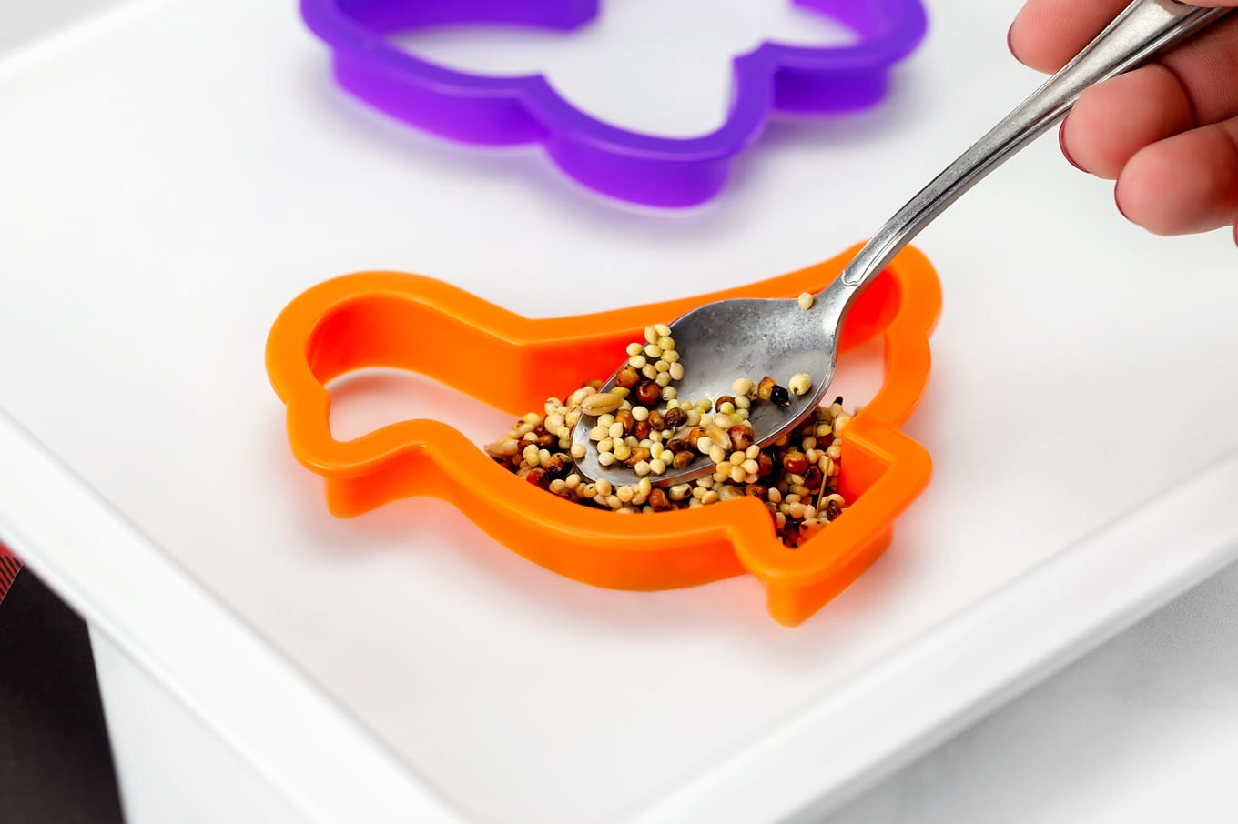 Shaping Birdseed Ornaments with Cookie Cutters