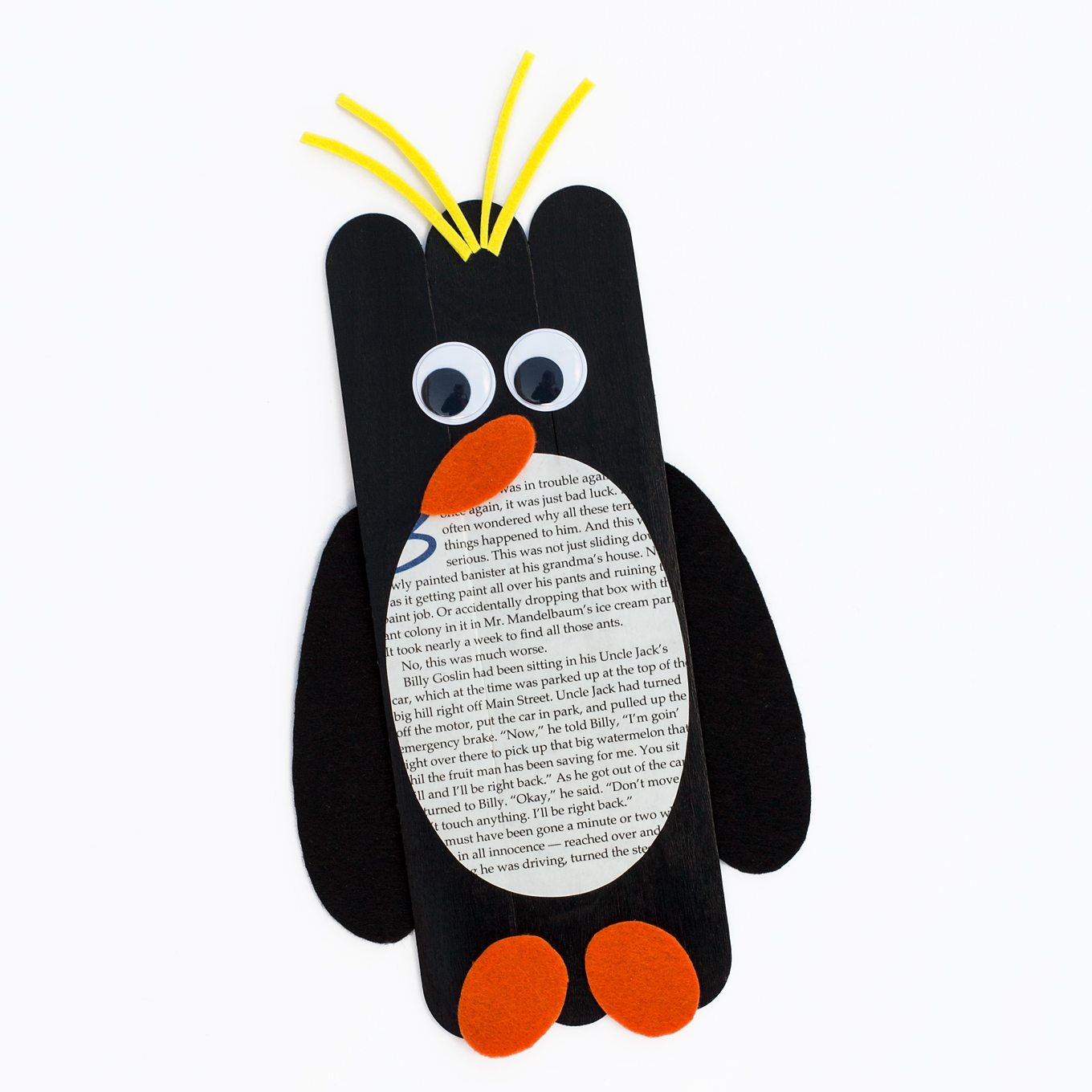 giant craft stick macaroni penguins