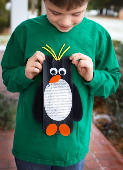 Craft Stick Macaroni Penguin