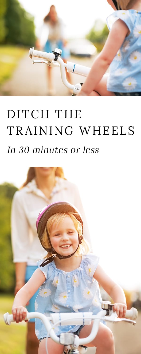 Ditch the training wheels in 30 minutes or less with proven tips to get your kid from scared to confident about riding a bike.