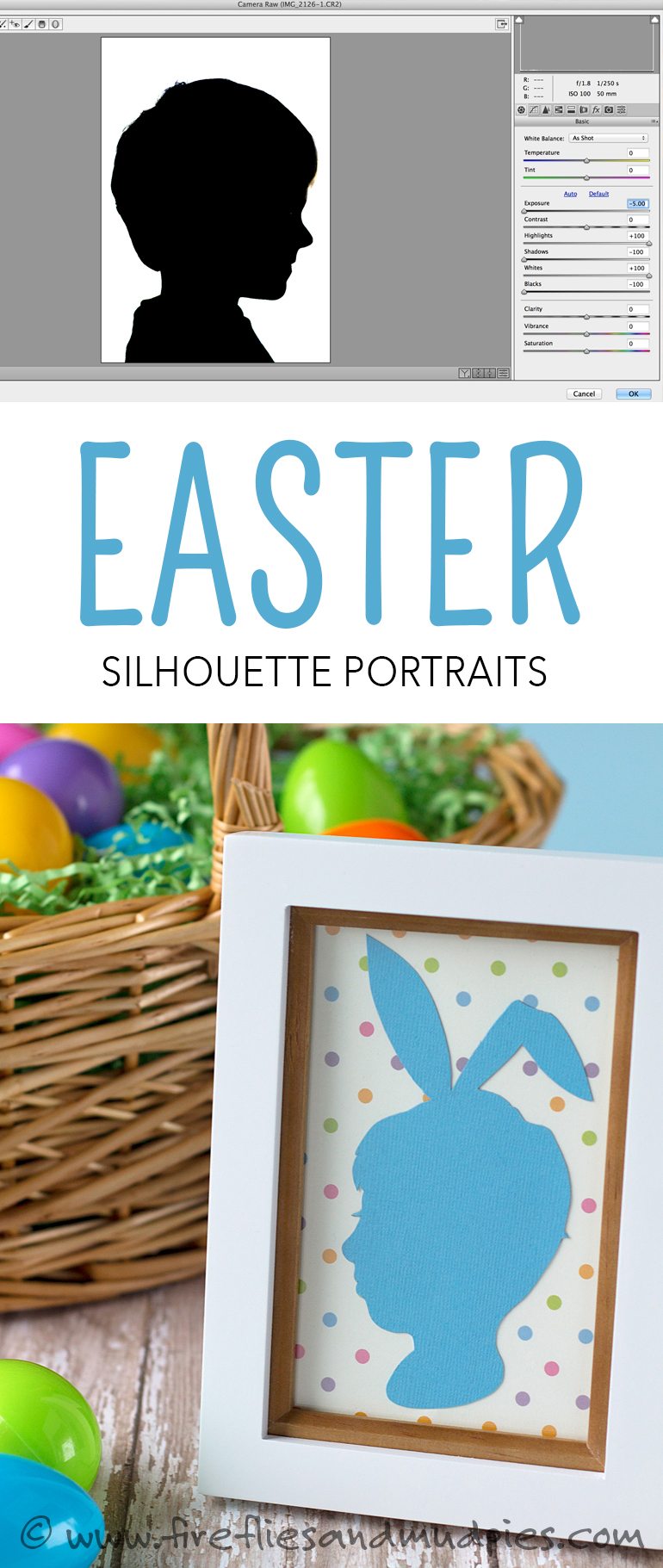 Easter Silhouette Portraits - A whimsical keepsake craft for families! | Fireflies and Mud Pies