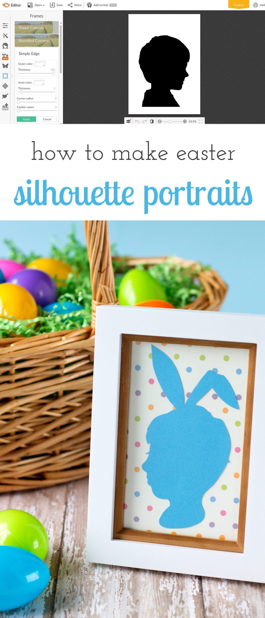 How to make Easter Silhouette Portraits using PicMonkey or Photoshop. This keepsake craft is perfect for kids of all ages!