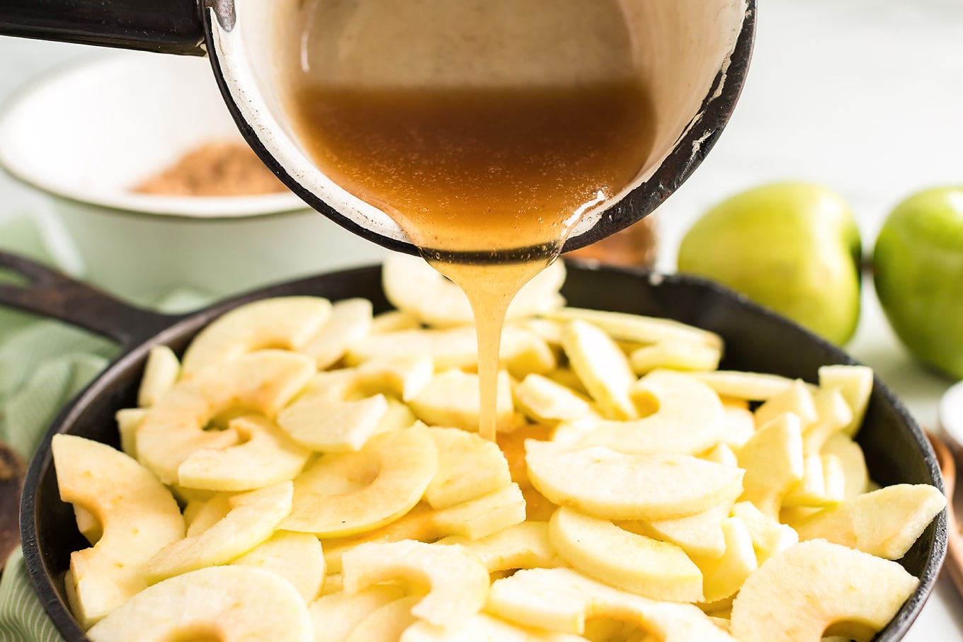 Vanilla-Apple Syrup on Apple Crisp