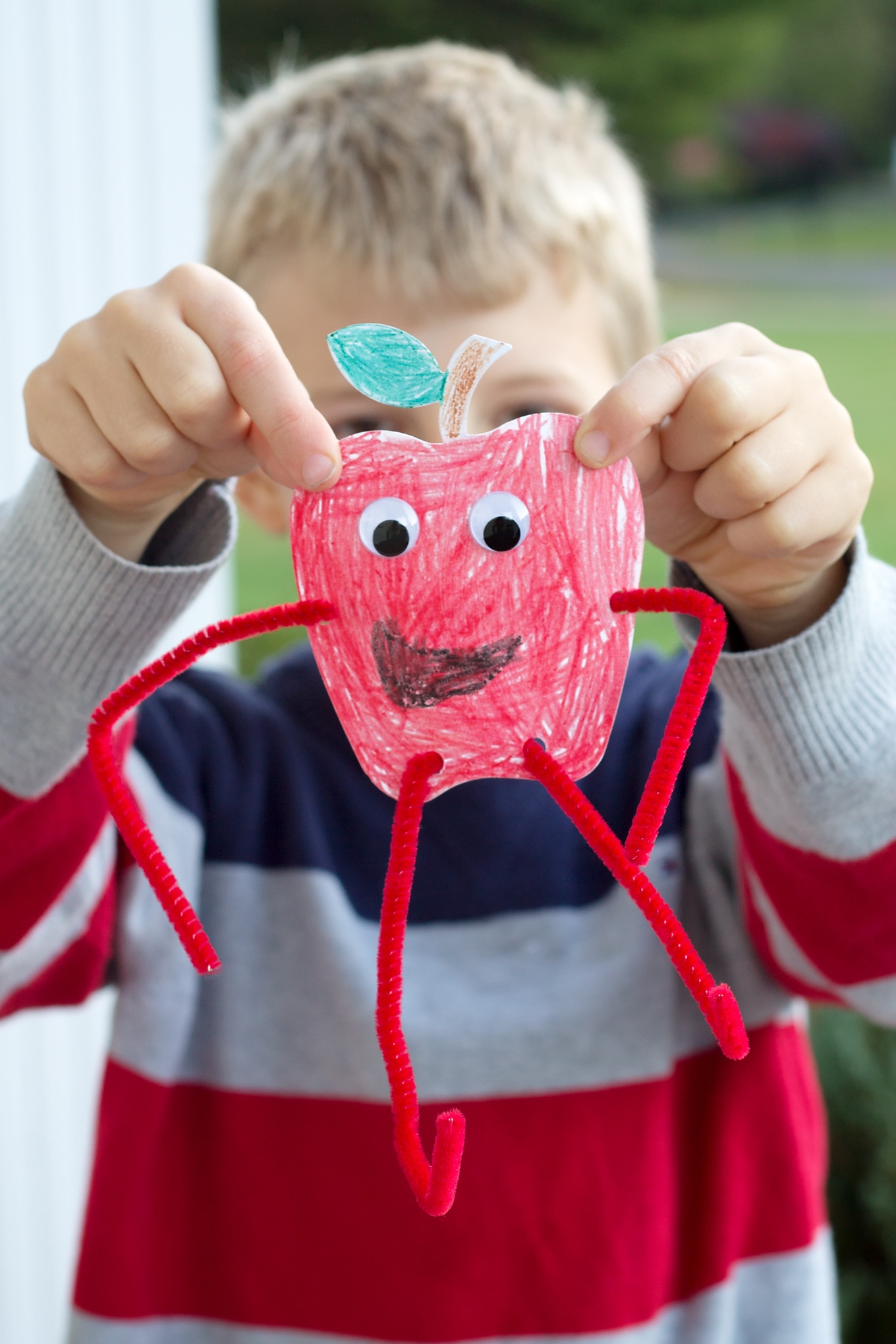 Kid-made Paper Apple Craft