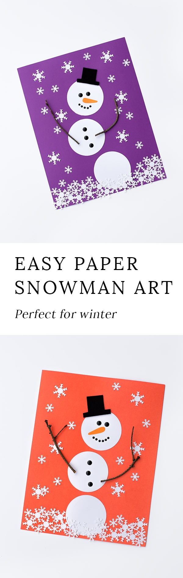 Winter is the perfect season for snowman crafts! Whether kids are learning about snow and snowflakes or simply enjoying a winter craft at home, this open-ended paper snowman craft is a fun way to extend your winter unit.