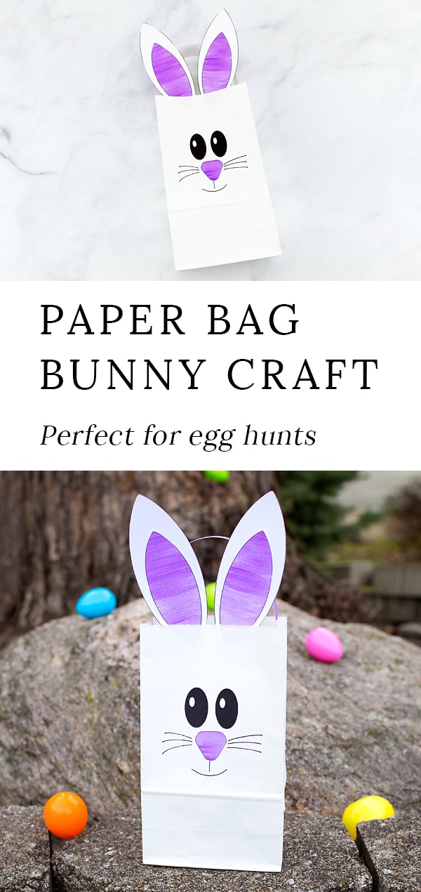 Just in time for Easter, learn how to make the easiest paper bag bunny craft, perfect for holding candy, Easter treats, or for gathering eggs at school or community Easter egg hunts.