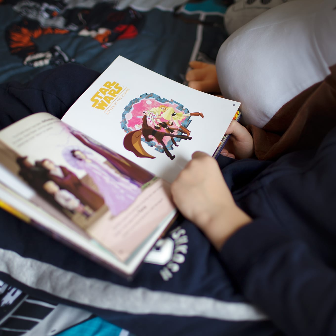 Child Reading Star Wars Book Child Reading Star Wars Book