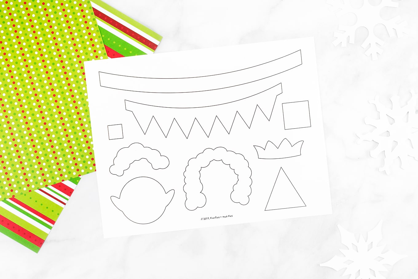 Paper Cup Elf Template