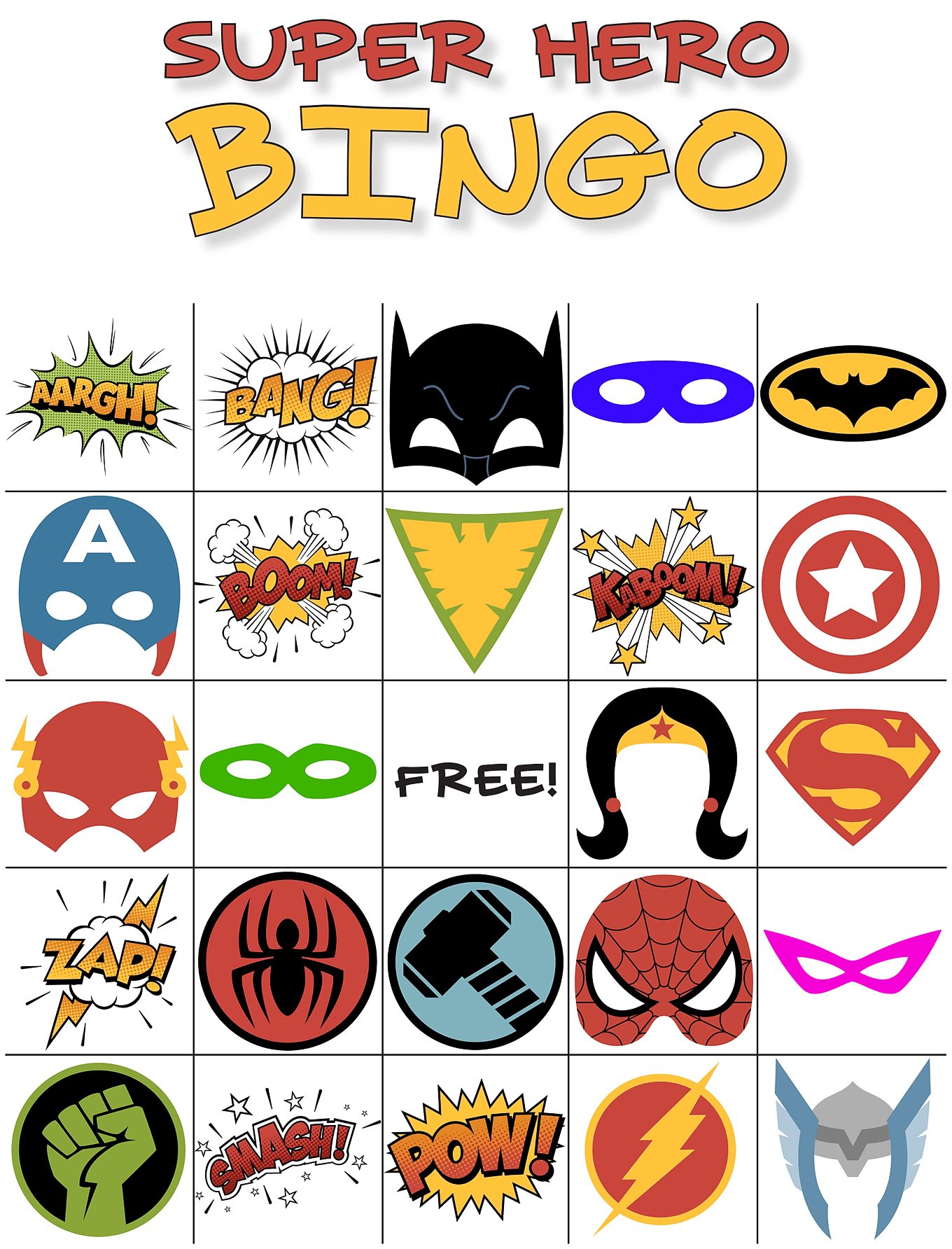 free superhero birthday printables