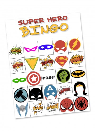 Free Superhero Bingo Game
