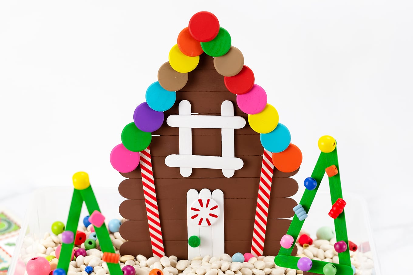 Popsicle Stick Gingerbread House Sensory Bin Popsicle Stick Gingerbread House Sensory Bin